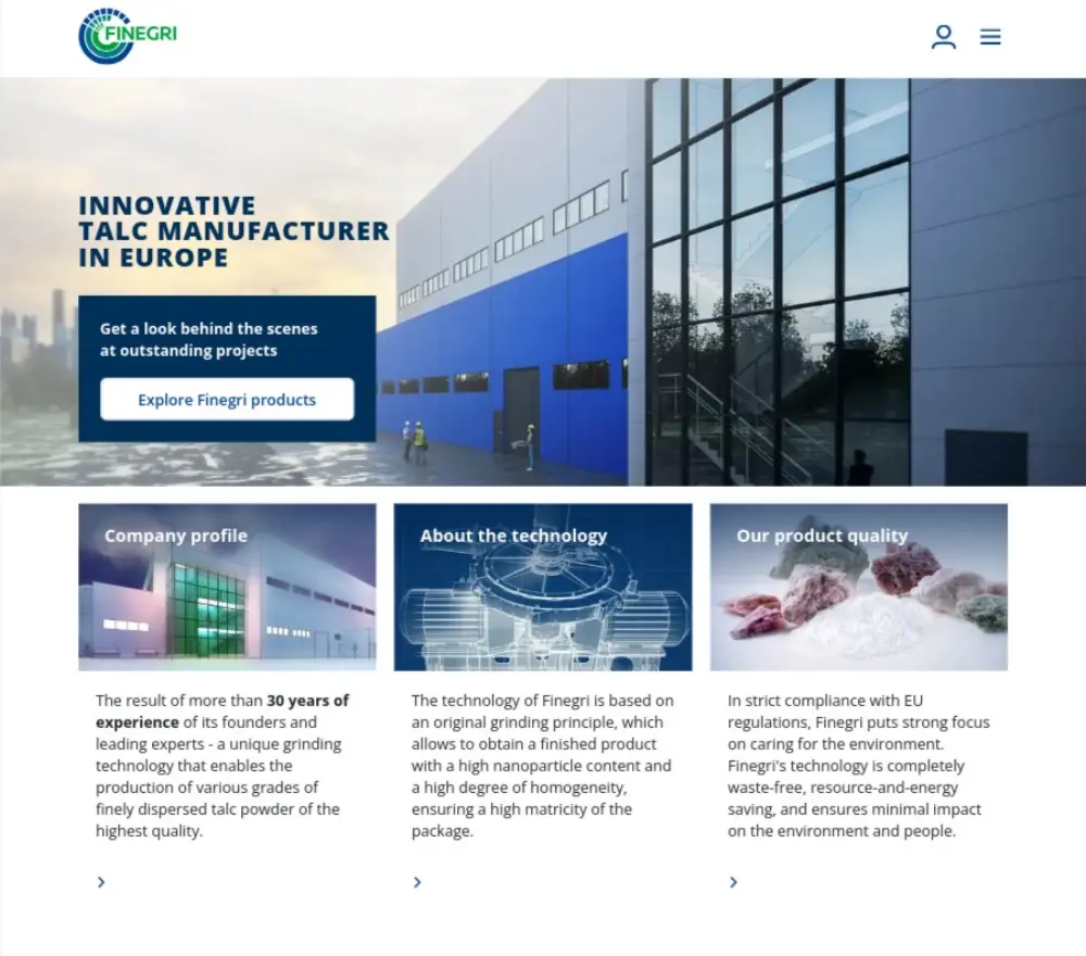 Finegri Corporate Website Preview